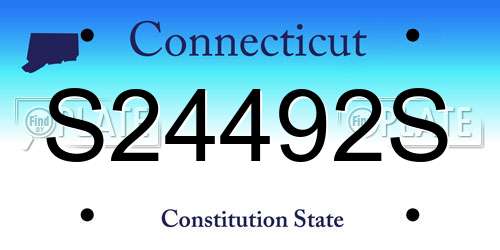 S24492S Connecticut License Plate