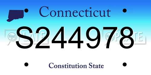 S244978 Connecticut License Plate