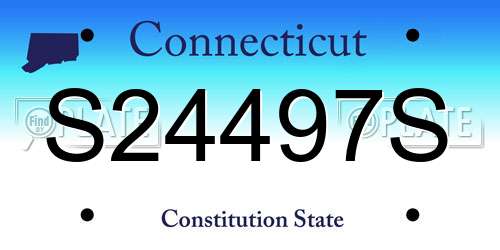 S24497S Connecticut License Plate