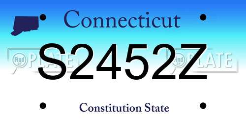 S2452Z Connecticut License Plate