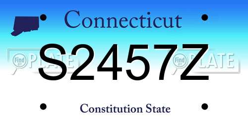 S2457Z Connecticut License Plate