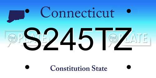 S245TZ Connecticut License Plate