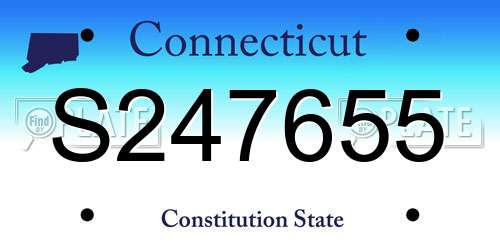 S247655 Connecticut License Plate