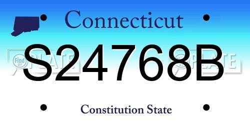 S24768B Connecticut License Plate