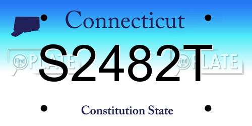 S2482T Connecticut License Plate