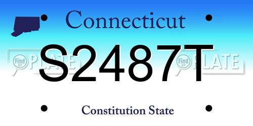 S2487T Connecticut License Plate