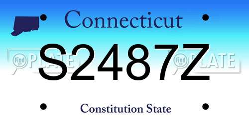 S2487Z Connecticut License Plate