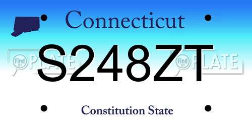 S248ZT Connecticut License Plate