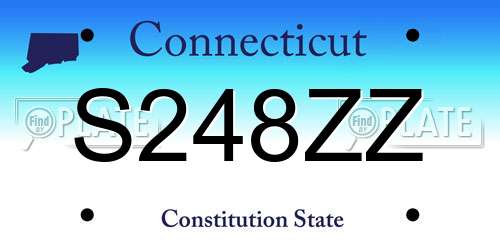 S248ZZ Connecticut License Plate