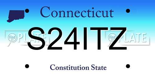 S24ITZ Connecticut License Plate