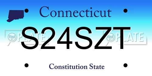 S24SZT Connecticut License Plate