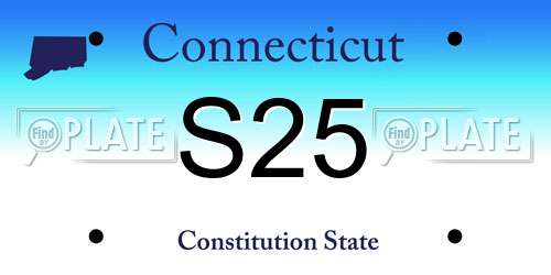S25 Connecticut License Plate