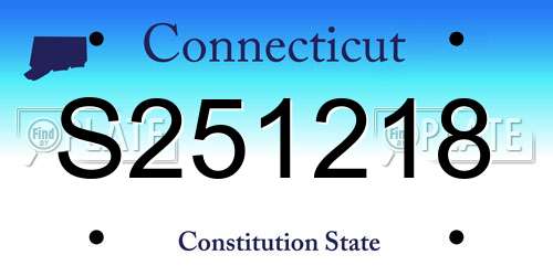 S251218 Connecticut License Plate