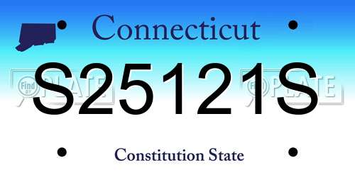 S25121S Connecticut License Plate