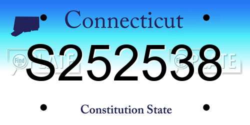 S252538 Connecticut License Plate