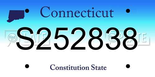 S252838 Connecticut License Plate