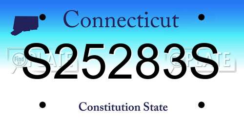 S25283S Connecticut License Plate
