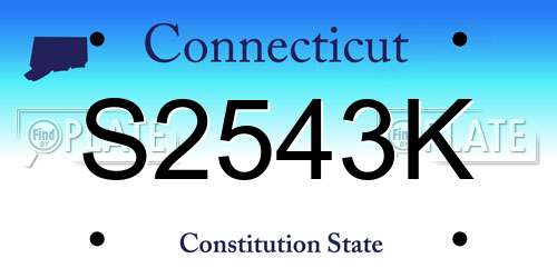 S2543K Connecticut License Plate