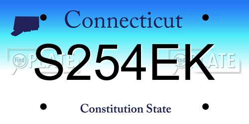 S254EK Connecticut License Plate