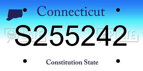 S255242 Connecticut License Plate
