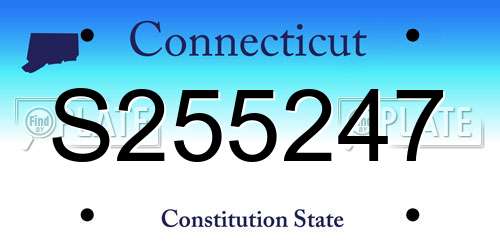 S255247 Connecticut License Plate