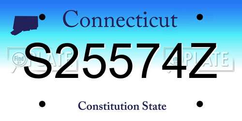 S25574Z Connecticut License Plate