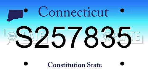 S257835 Connecticut License Plate