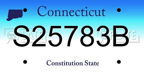 S25783B Connecticut License Plate