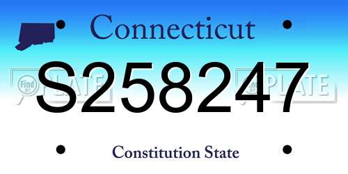 S258247 Connecticut License Plate
