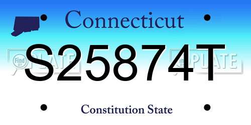 S25874T Connecticut License Plate