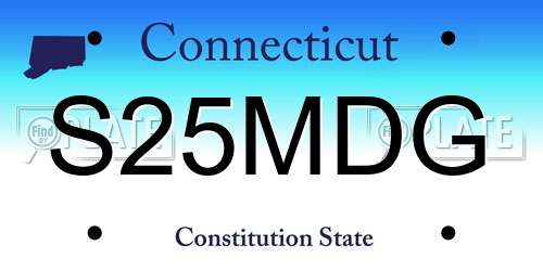 S25MDG Connecticut License Plate