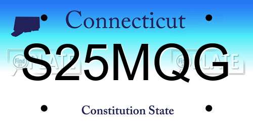 S25MQG Connecticut License Plate