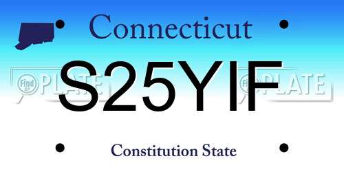 S25YIF Connecticut License Plate