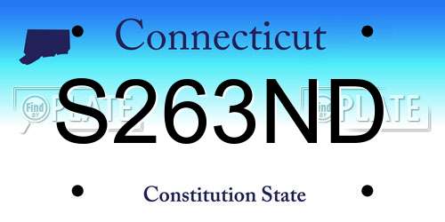 S263ND Connecticut License Plate