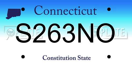 S263NO Connecticut License Plate