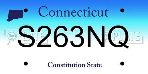 S263NQ Connecticut License Plate