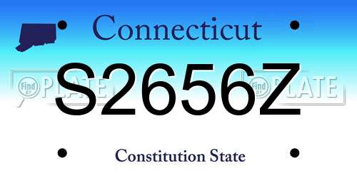 S2656Z Connecticut License Plate