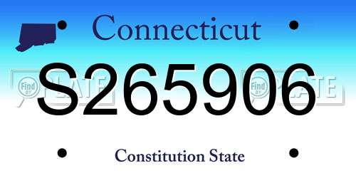 S265906 Connecticut License Plate
