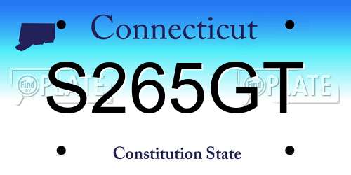 S265GT Connecticut License Plate