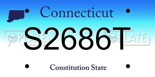 S2686T Connecticut License Plate