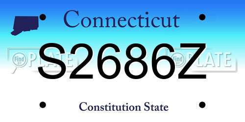 S2686Z Connecticut License Plate