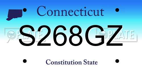 S268GZ Connecticut License Plate