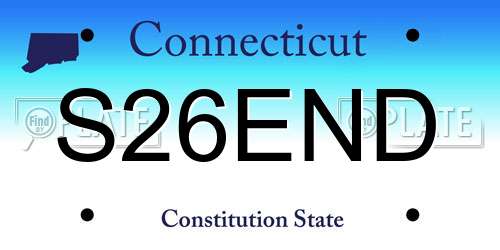 S26END Connecticut License Plate