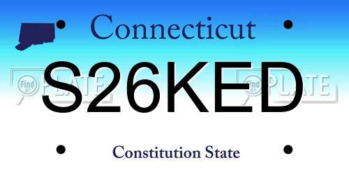 S26KED Connecticut License Plate