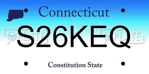 S26KEQ Connecticut License Plate