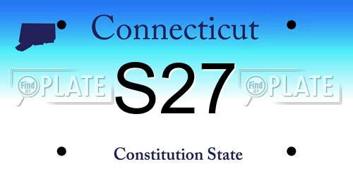 S27 Connecticut License Plate