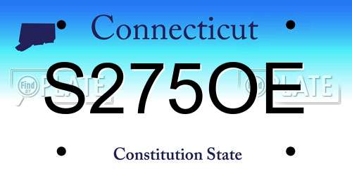 S275OE Connecticut License Plate