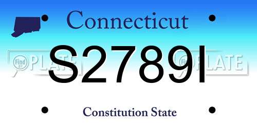 S2789I Connecticut License Plate