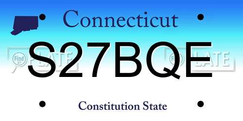 S27BQE Connecticut License Plate