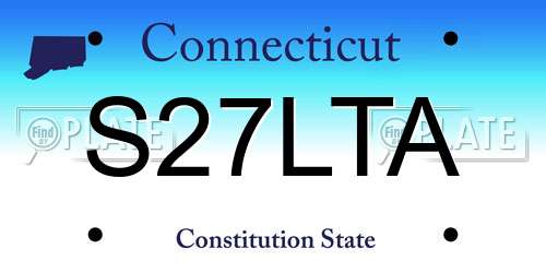S27LTA Connecticut License Plate